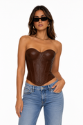 Corset Estructurado Efecto Cuero