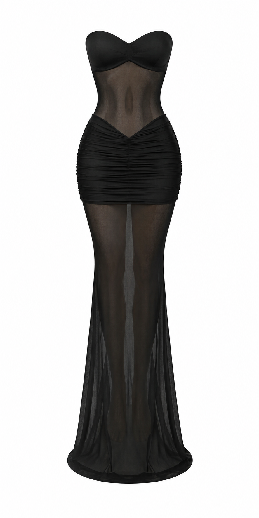 Vestido Strapless Draped Luxury