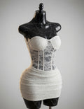 Vestido Corto de Encaje Blanco